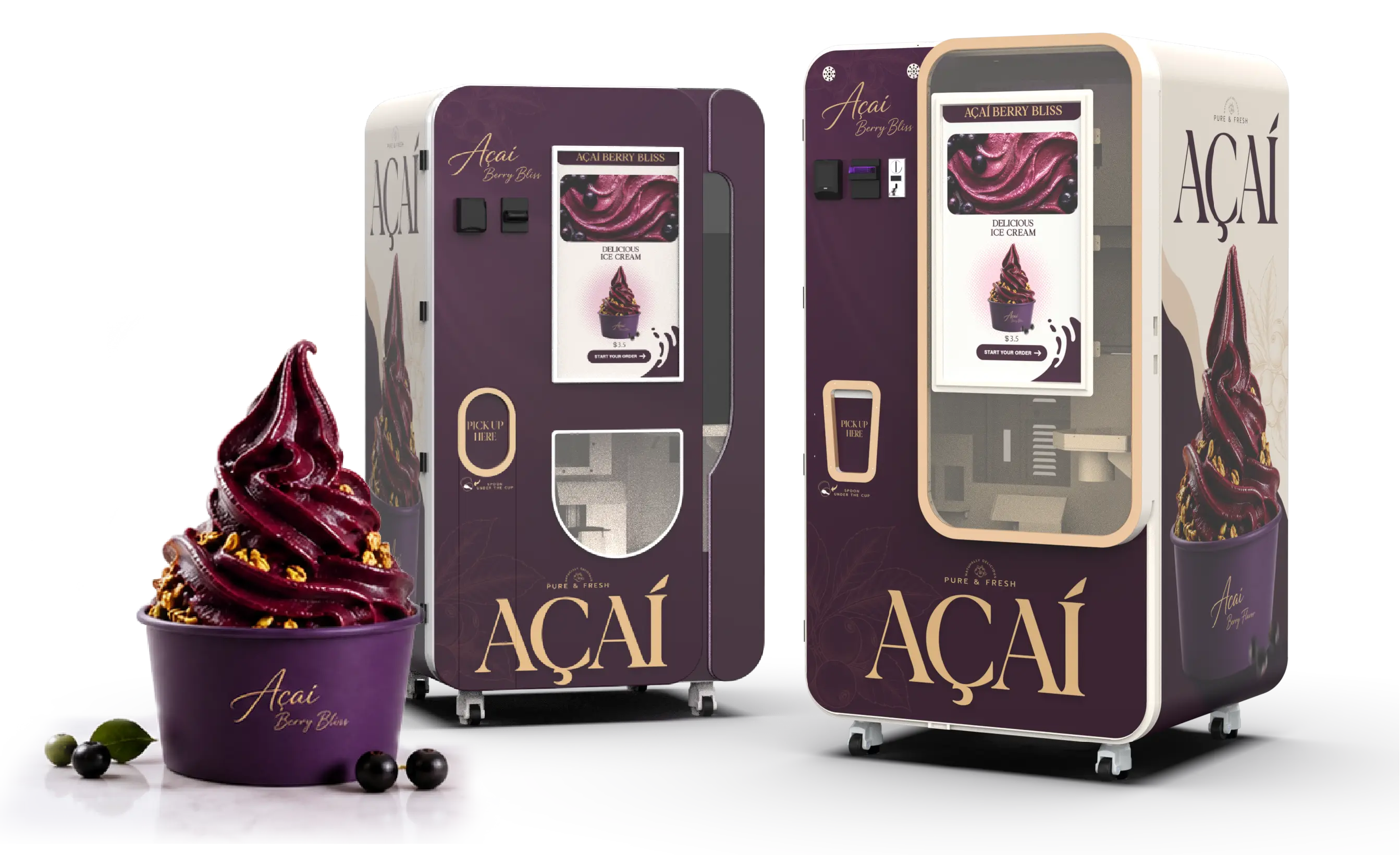Ice cream vending machines and desserts